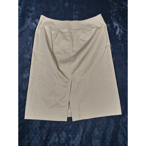 Talbots Skirt Womens 10 Beige Knee Length 100% Cotton Made in Japan Classic Work - Picture 5 of 5